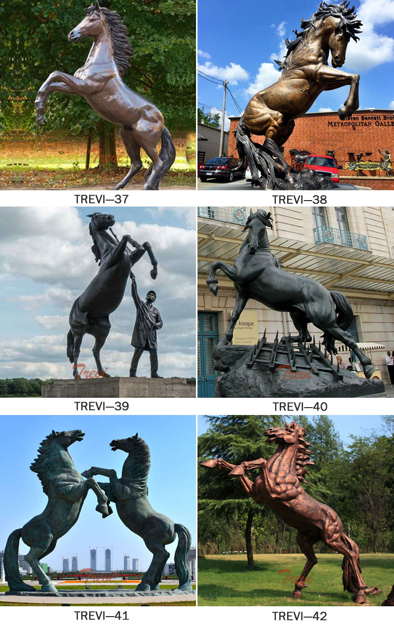 Bronze rearing horse sculptures designs