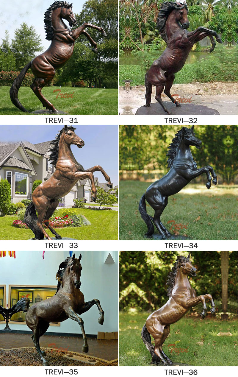 Bronze rearing horse statues designs