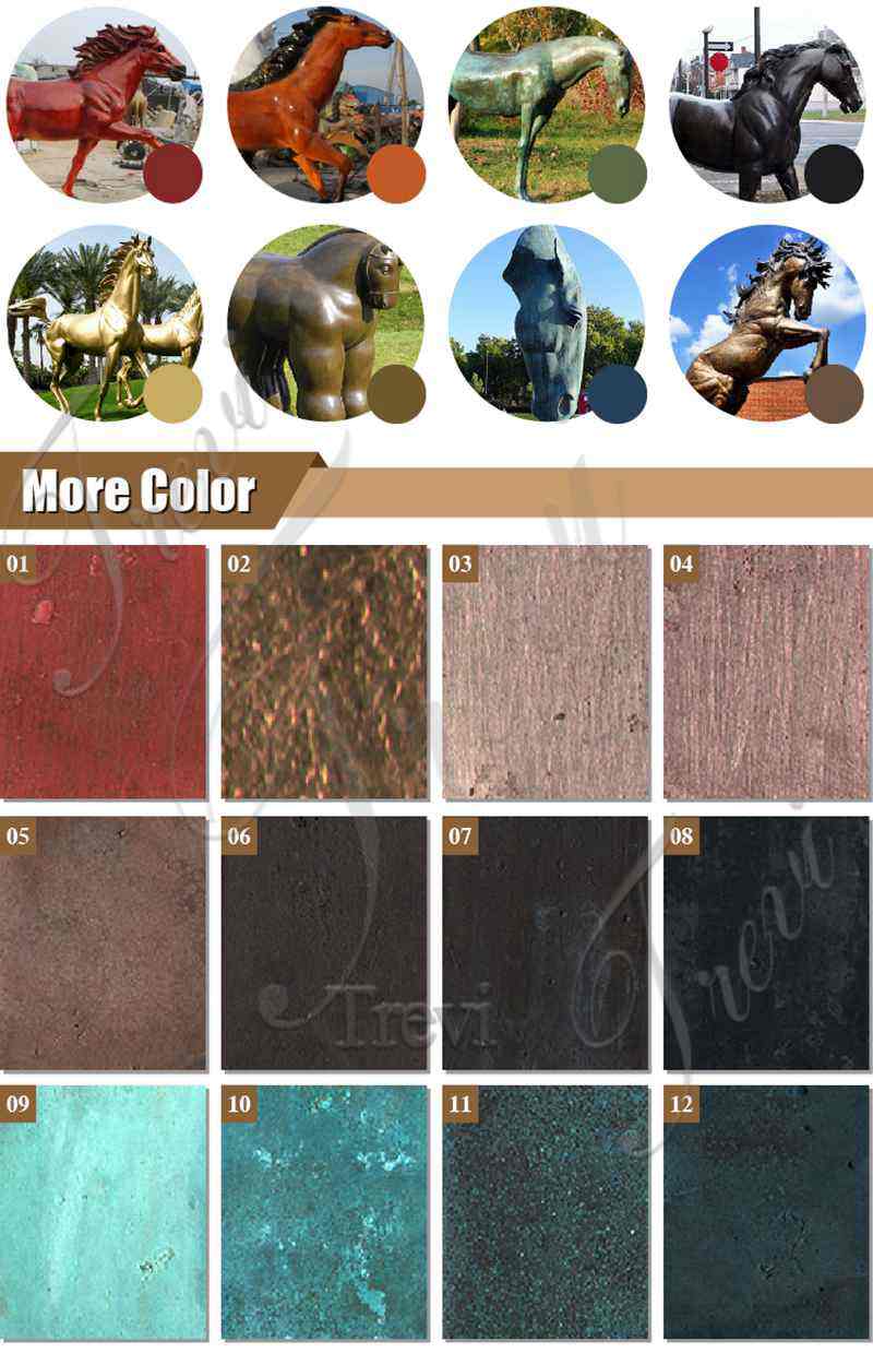 Patina stage of bronze horse production