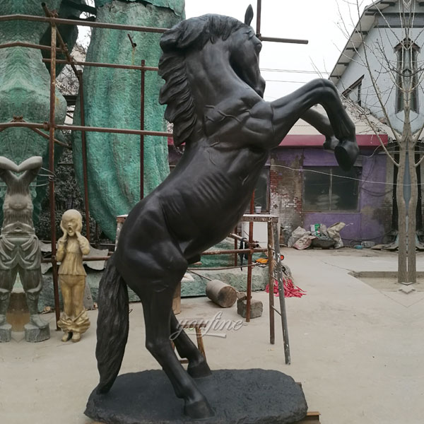 Giant Bronze Rearing Horse sculpture