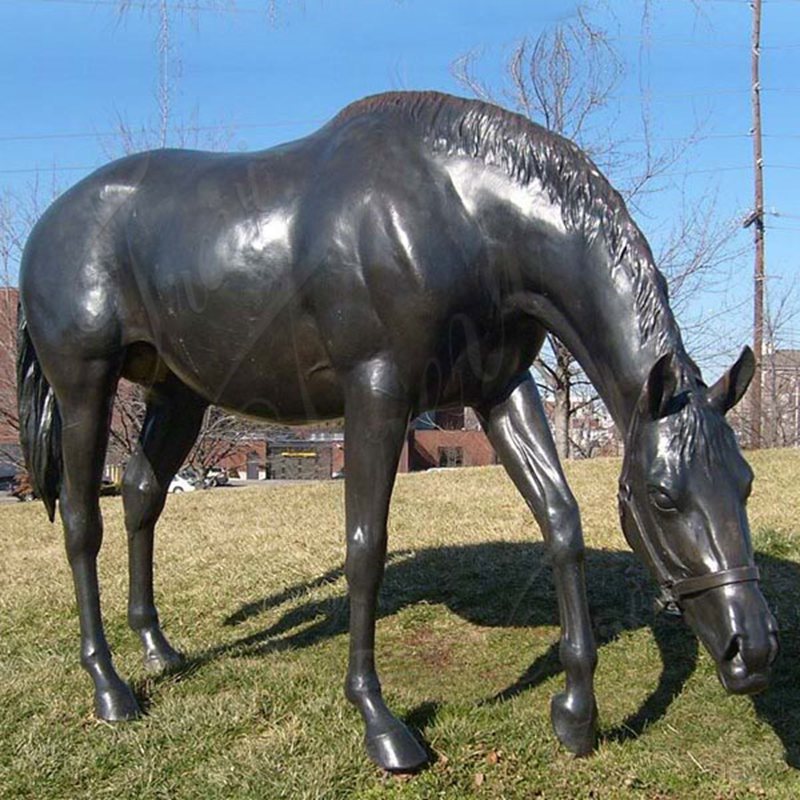 Vivid Black Horse Sculpture