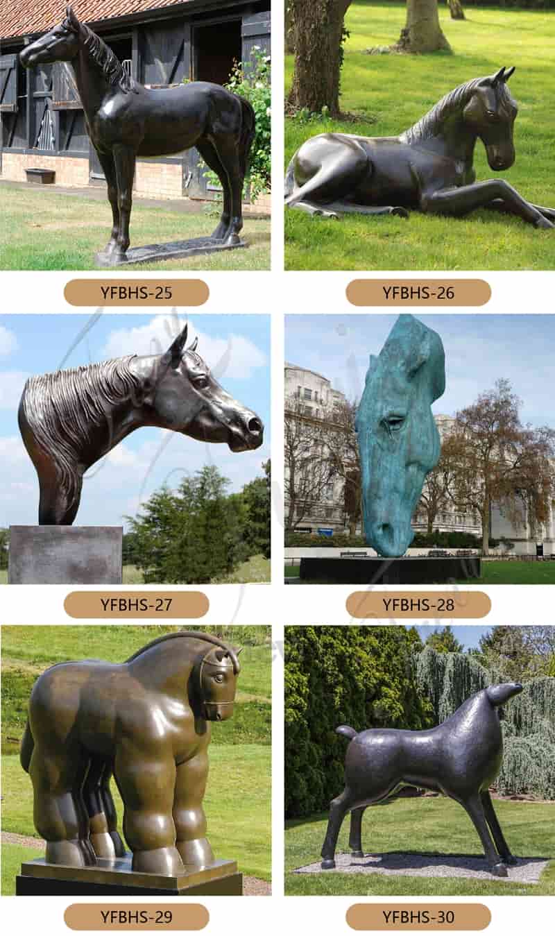 Life-size bronze horse statues