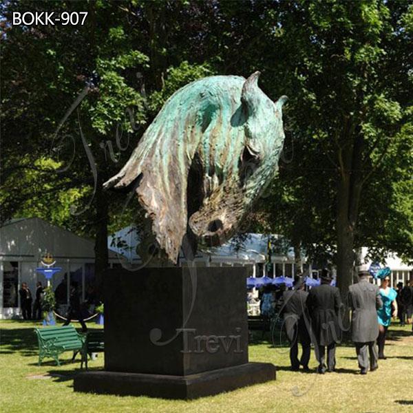 Large Bronze Horse Head Sculpture