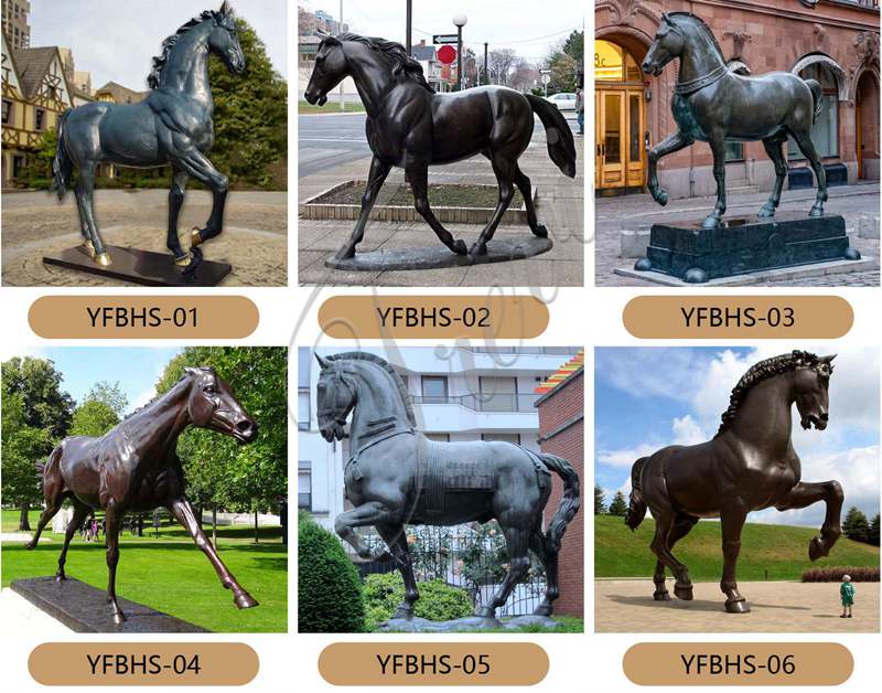 Outdoor Life-Size Bronze Mare and Foal Statue for Sale