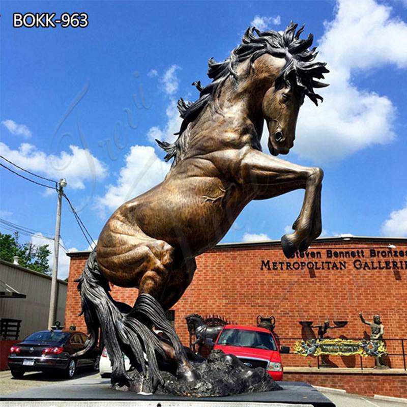Stunning Bronze Jumping Horse Statue Factory Supplier BOKK-963