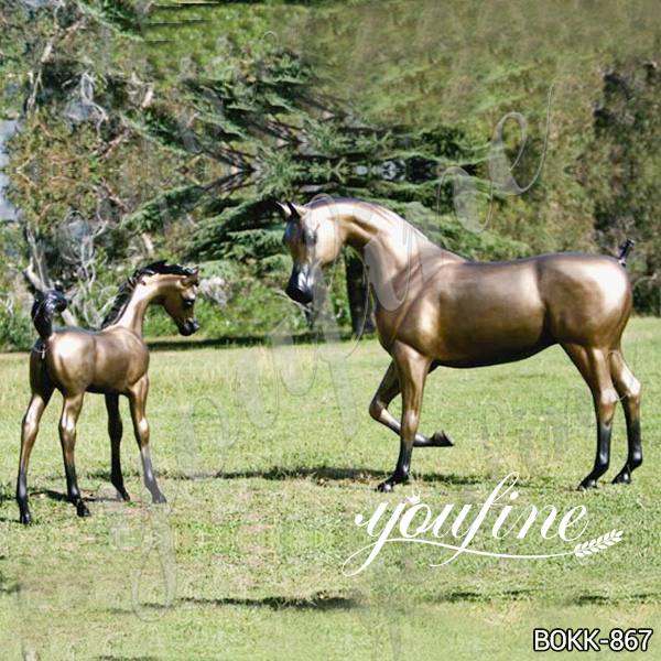 Outdoor Decoration Bronze Mare and Foal Statue for Sale BOKK-867