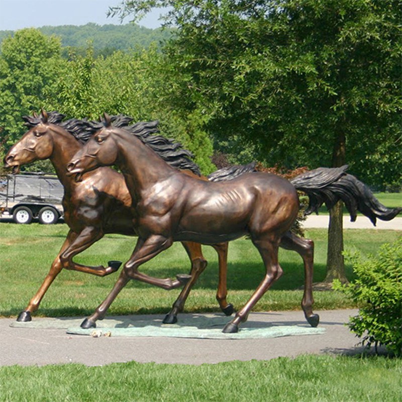 Life-Size Group Bronze Horse Statues for Outdoor Decor Supplier BOK1-137