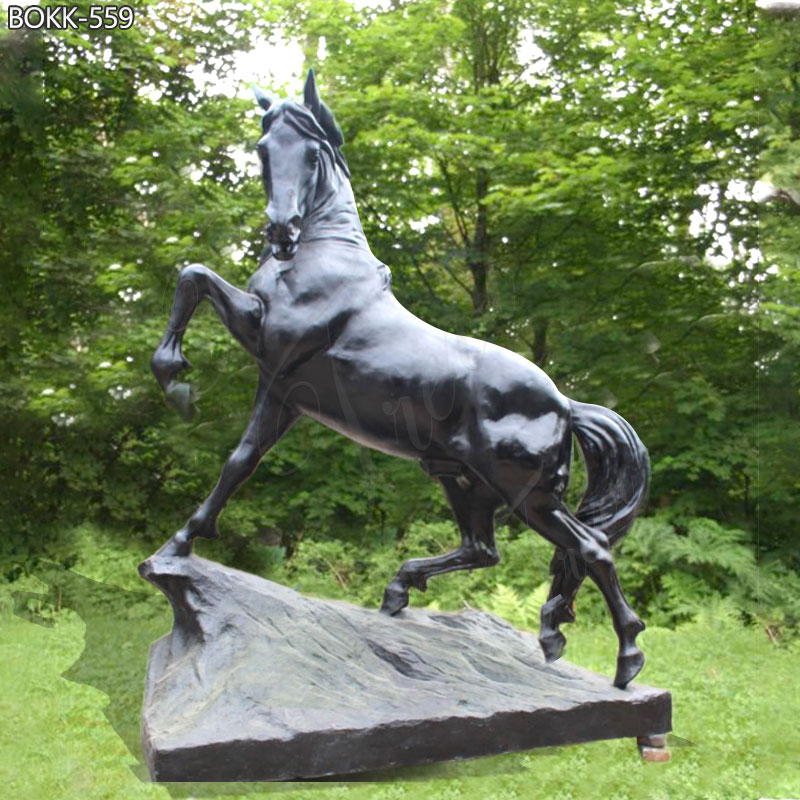Life-Size Black Bronze Horse Statue Outdoor Garden Decor Manufacturers