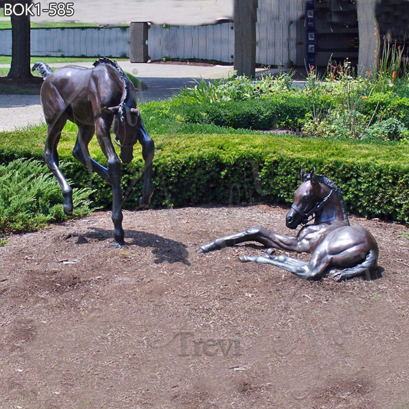 Life-Size Bronze Mare with Foal Statue Factory Supply BOK1-585