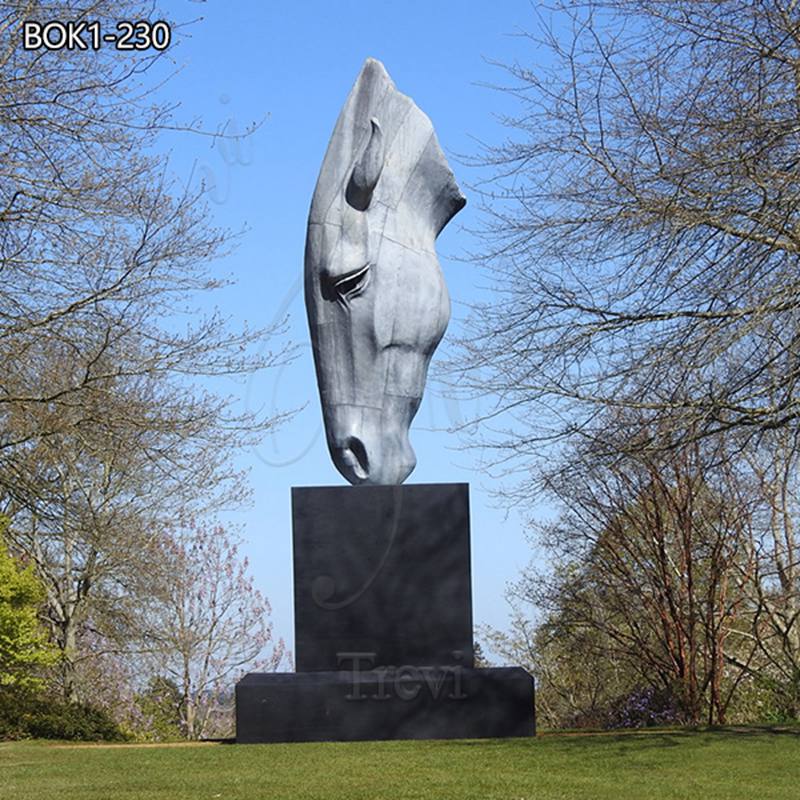 Large Cast Bronze Horse Head Statue for Outdoor Decor