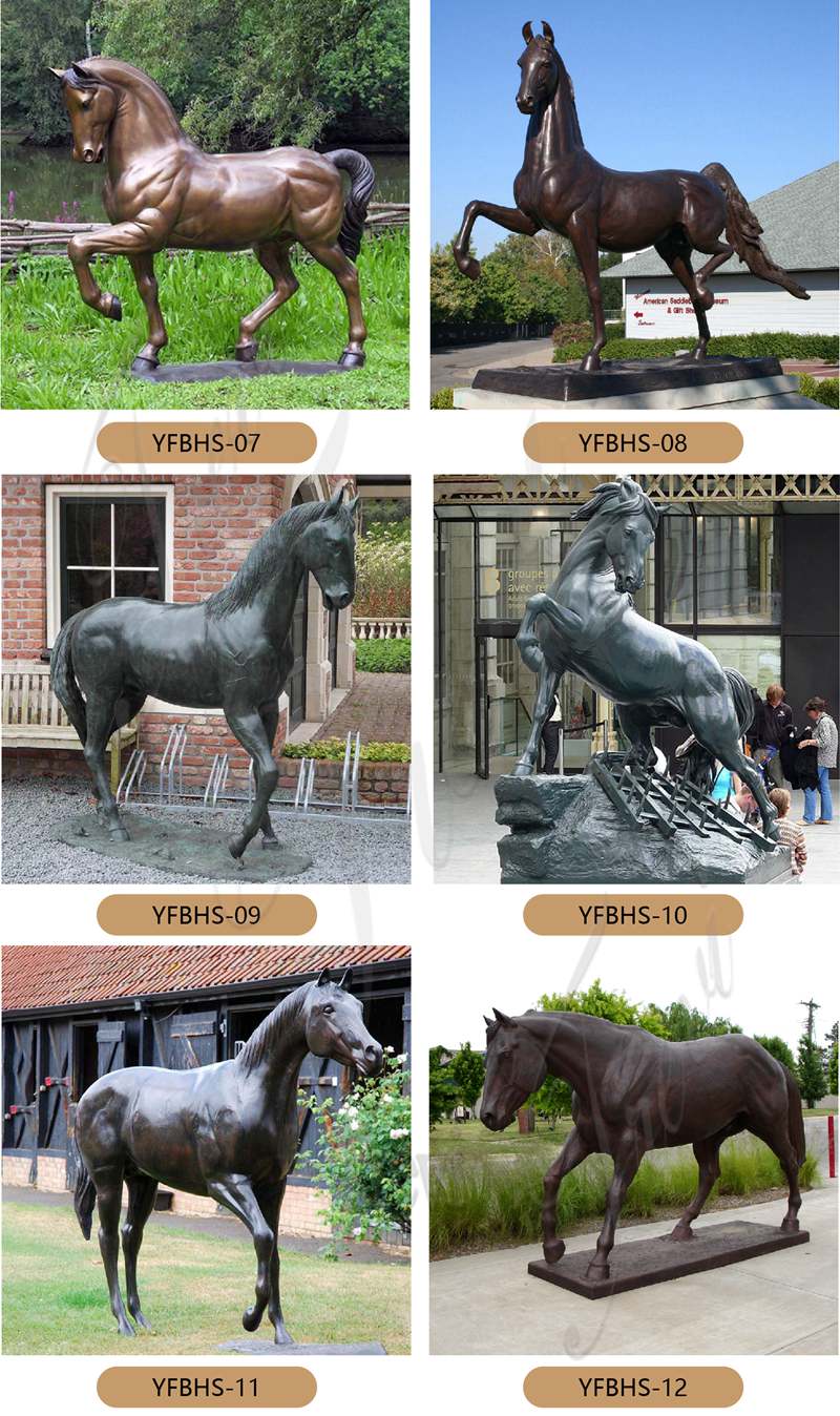 more bronze horse sculptures