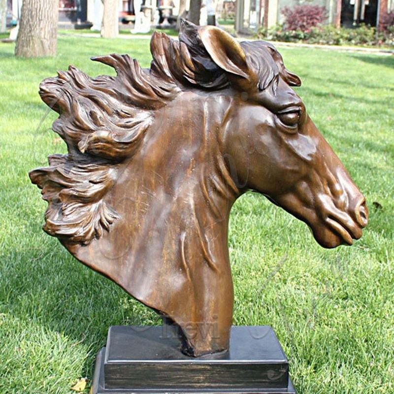 Large Bronze Horse Head Statue Decor for Sale