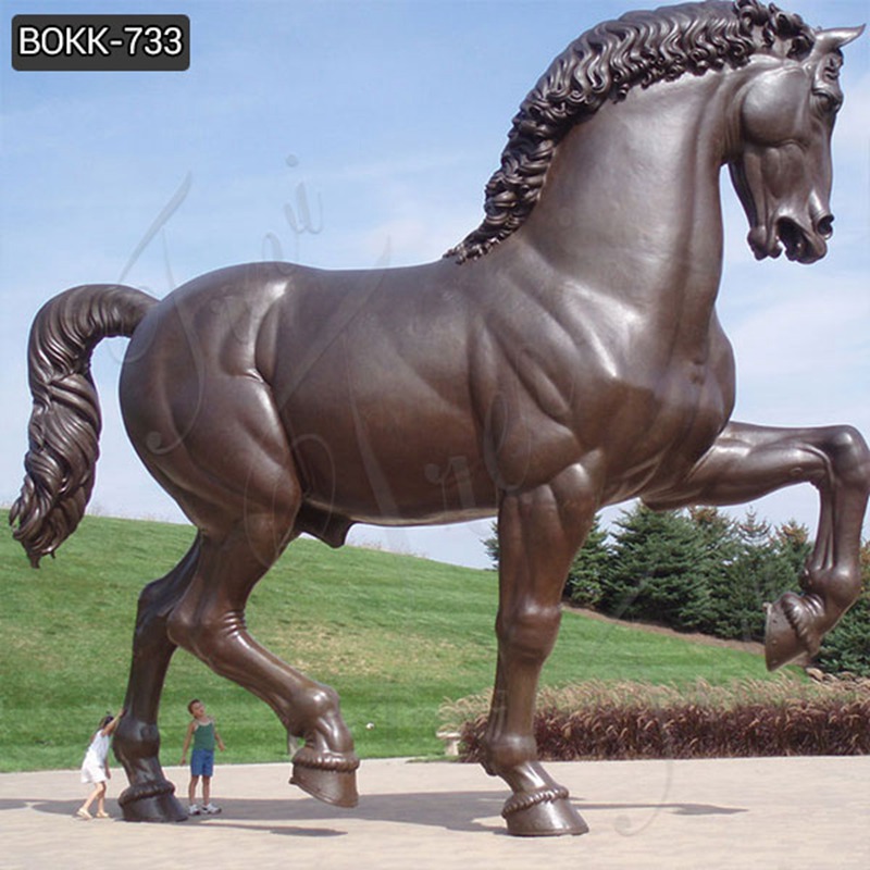 Large Outdoor Bronze Standing Horse Sculpture for Sale
